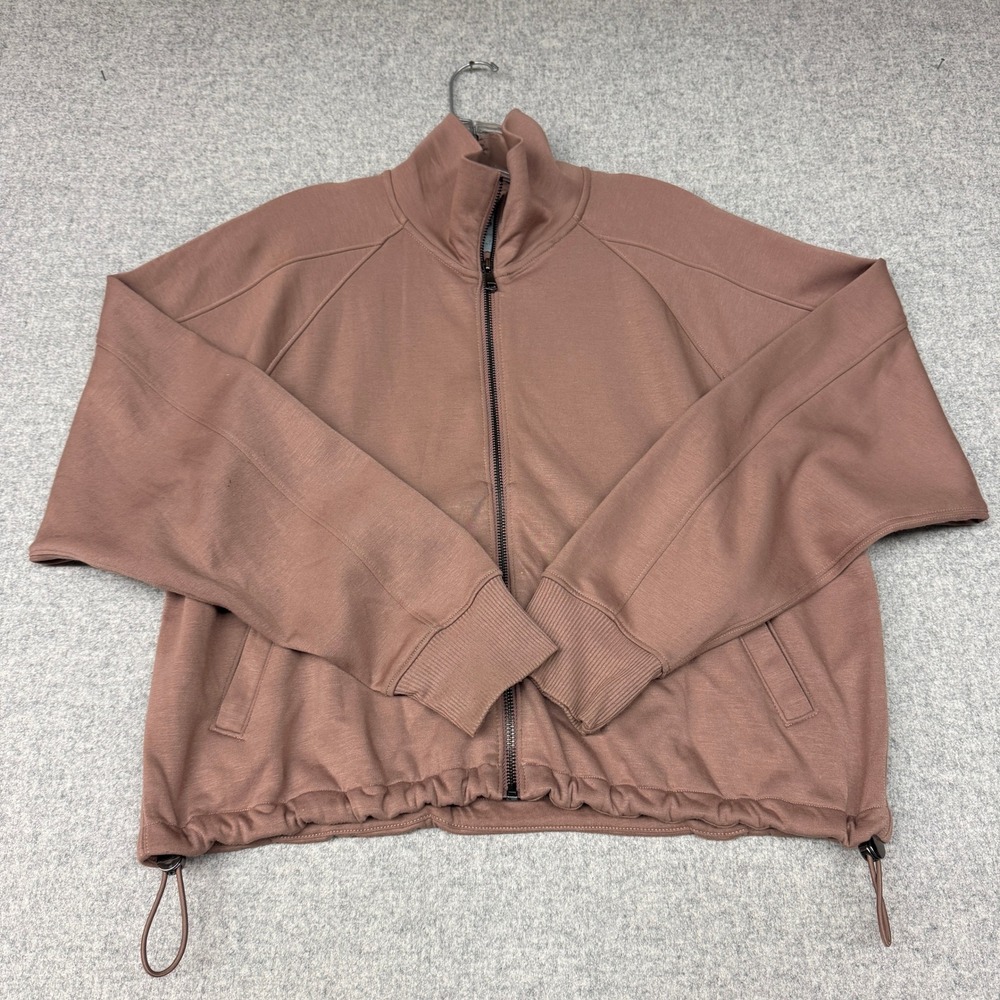 YPB Your Personal Best Full Zip Jacket Size S Mauve Brown Drawstring Activewear